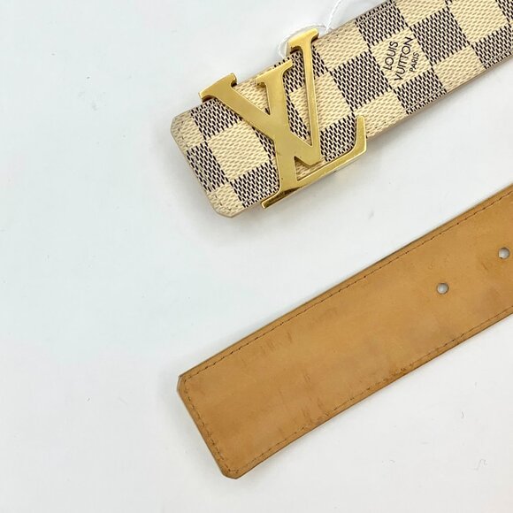 Louis Vuitton Color-Block Logo Buckle Checkered Pattern Leather Belt - Picture 5 of 9